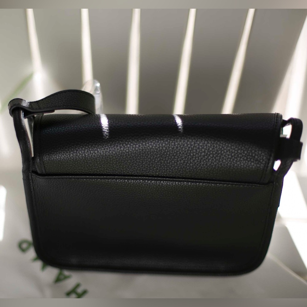 Longchamp Le Foulonné Leather Crossbody | Black/Gold | free lip balm - Picture 12 of 16